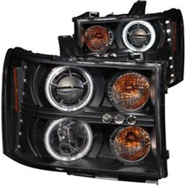 Kento Gear 07-14 Sierra 2500-3500 Projector Headlights with Halos - Black & Clear KE3636356 - main